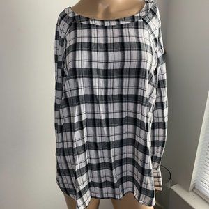 LOFT Plaid Top - Size M